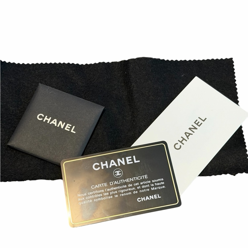 Chanel Vintage Cambon Ligne Compact Wallet Black Neon Pink Full Set Box Card - Picture 9 of 11